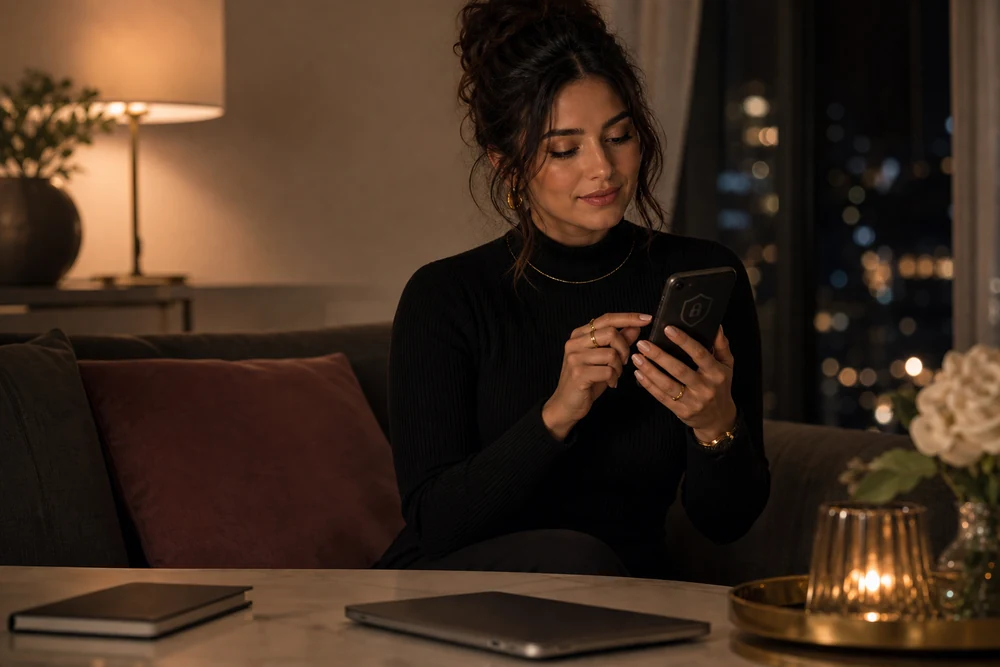 Sugar Baby protégeant sa vie privée pendant un appel